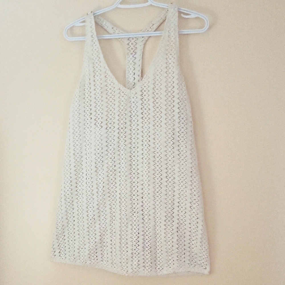 Roxy Cream Crochet Tank Top